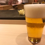 六本木 すし巽 - 生ビール  アサヒ熟撰