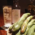 japanesewhisky&spirits Bar 蕾 - 旬のソラマメにイチローズハイボールがとても合いました