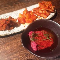 ヤキニク旭 - 170809コース12500円白菜＆ゴボウ＆大根の唐辛子漬けと和牛そうめん