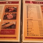 ぼんじり - メニュー