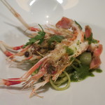 ファニエンテ - 手長海老と聖護院大根のバジルパスタ