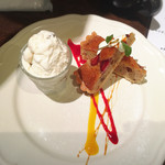 カネ保水産 - ラムレーズンのジェラートと本日のドルチェ