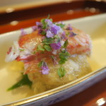 いち太 - 29年5月　毛蟹　土佐酢　茄子、豆芋