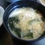 Oomori - 味噌汁はワカメ、茗荷、葱でした。