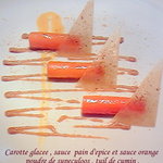 Coin de fourneau - 人参のグラッセ　オレンジソースとパンデピスソース