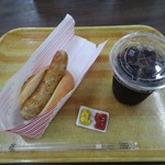 湯の丸おこびれ処 - モーニングセット（ソーセージドッグ＆コーヒー）