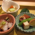 ひらまつ - 八寸　愛知の渡り蟹と蛸、スモーク4種