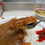 明石軒 - カツカレー、亭々に揚げられたカツ美味し！