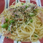 サンマルクカフェ - 生パスタからベーコンと枝豆のクリームパスタ560円