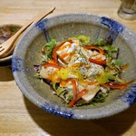 Yakitori Rakushou - 鶏と豆腐のサラダ　￥680