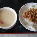 ホテルメルパルク東京・フォンテンド・芝 - 豆乳のポタージュ＆納豆ご飯