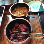 特製天ぷら 七福 - 塩辛と柴漬け
