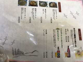 まいづる食堂 - メニュー裏です。