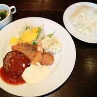 ビストロあじと - 20170813ハンバーグ＆フライセット