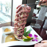 叙々苑 恵比寿ガーデンプレイス店 - すだれ炙り焼きを伸ばしてもらったところ
