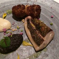 レ セゾン - 縞鯵のグリエ カリフラワーのムニエル　胡麻と生姜のコンディマン