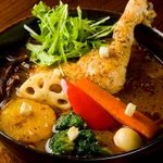 Tender chicken leg and vegetables