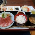 Resutoran Ajisai Nanamori - 飛騨牛カルビ定食(１８７０円)