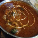 ネパールのカレー屋さん - ほうれん草チキンカレーです。