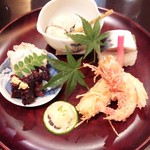 玄斎 - 新物の銀杏　初めて頂きました…棒寿司、カワツエビ唐揚げ、たこの柔らか煮、はもの子の塩辛