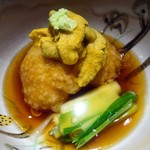 紀風 - 揚げ胡麻豆腐，ムラサキウニ