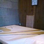 蕎麦 桶や - 店内の蕎麦打ち道具＆高橋名人の色紙