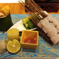 銀座　遠音近音 - 焜炉　「瀬戸内鱧」のしゃぶ鍋　 鍋野菜一式 