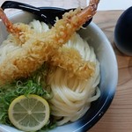 うどん そわか - 2017/7 ぶっかけ海老天 大盛り 900円