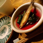 Umazake Kamunabi - 赤チシャと若鮎の煮浸し￥500