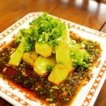 エビストロ - ★揚げ茄子の特製醤油ソース