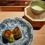 龍吟 - 雲丹、空豆、枝豆冷製スープ