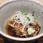 心米 - 新蓮根餅　宮城の活〆焼き穴子のせ　鼈甲餡掛け