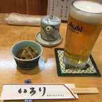 魚菜処 いろり - かけつけ1杯は生はビールはアサヒ