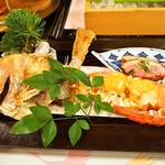 Ryoutei Tennouden - 焼き物（鯛、伊勢海老、鴨ロース）