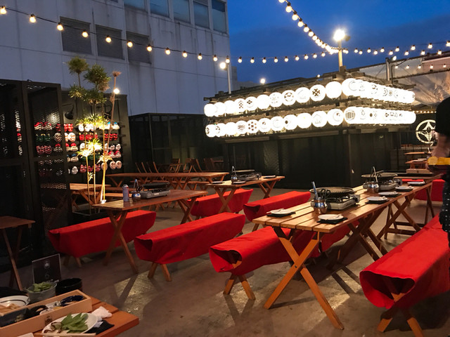 京阪シティーモールのビアガーデンでワイワイ By T T 1348 閉店 和のビアガーデン 祭bbq 天満橋 天満橋 バーベキュー 食べログ