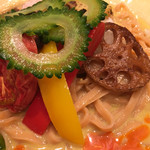 饗 くろ喜 - ゴーヤお浸し、パプリカピクルス、レンコン素揚げ