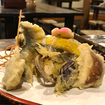 飛騨そば 小舟 - 鮎の天ぷらと野菜の天ぷら