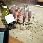 柳家 - 有害駆除の小鹿ロースの串焼き