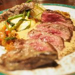 プールトワ - ランチコース 1820円 の希少部位、牛イチボ肉のステーキ