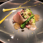 表参道うかい亭 - カンパチマリネ グリーンマスタード添え