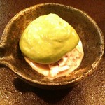 ちそう そったくいと - あずきアイスの上にホイップ状の抹茶