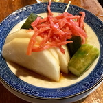 宇ち多゛ - おしんこ しょうがのっけて お酢