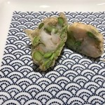 てんぷら先斗町 - 枝豆に海老しんじょ