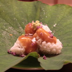 木山 - ●鱧おとし 長芋ズッキーニ 素麺カボチャ 梅肉と山葵