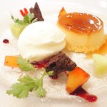 Giglio - パスタ+前菜+デザート 1900円 のプリン、ヨーグルトアイス、ガトーショコラ盛り合わせ