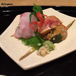 吉左エ門、 - 若狭ぐじ(甘鯛)と赤貝(本玉)の造り