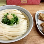 ひやかけ大（２玉）４８０円と鶏天　１８０円