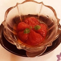 溪涼床 - トマト寄せ