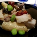 キメラ - 真珠貝とカルドンチェッリのガルガネッリ カルボナーラソース