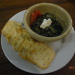 茄子にランプフィッシュのキャビアのディップ